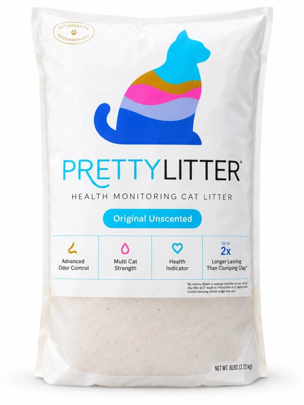 PrettyLitter Original Unscented Health Monitoring Cat Litter 6 lb Bag New bundle